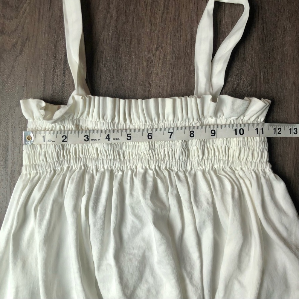 AVAVAV Smocked Midi Dress Size S White Avant-Garde Streetwear Farmhouse Peasant - Picture 4 of 9